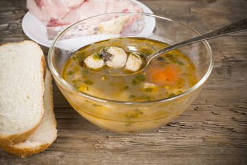 fish soup peasant with a quenelle