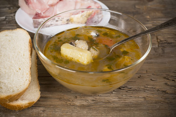 fish soup peasant with a quenelle