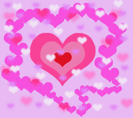 Background with threefold heart