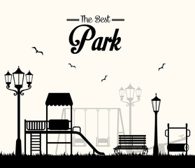 Park design over white background vector illustration