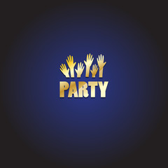 Party - Isolated On Blue Background - Vector Illustration, Graphic Design, Editable For Your Design