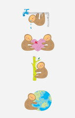 Panda cartoon set, art vector humor critic illustration