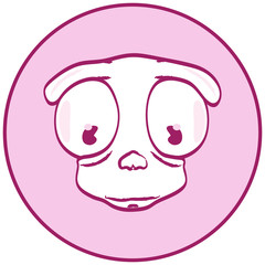 cartoon dog circle button