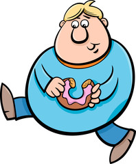 man with donut cartoon