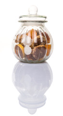 Mix sugar variety in a glass jar