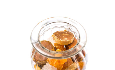 Mix sugar variety in a glass jar