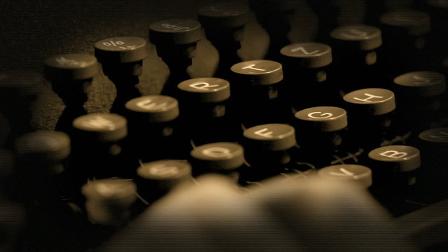 Typing on typewriter with added effects