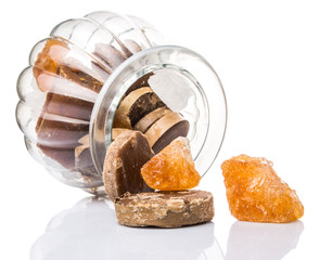 Mix sugar variety in a glass jar