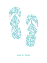 Vector blue and white lace garden plants flip flops silhouettes