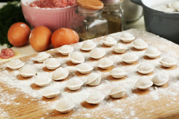 Cooking dumplings close-up