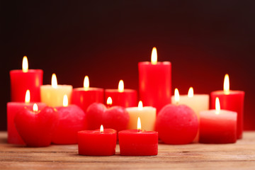 Romantic gift with candles, love concept