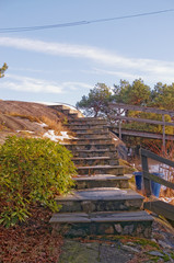 Stone stairs to the house