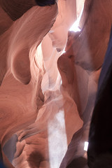 Rays of Sunlight Coming from Ceiling in Antelope Canyon of Arizo