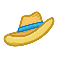 straw hat isolated illustration