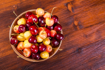 fresh cherry in dish