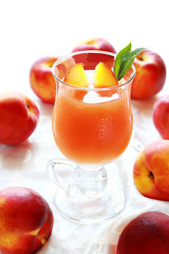 Jelly from a peach in a glass