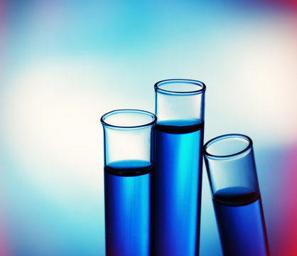 Test-tubes on bright background