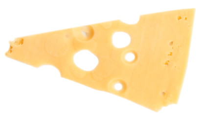 Sliced cheese isolated on white background