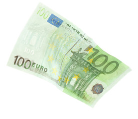 Euro banknote isolated on white