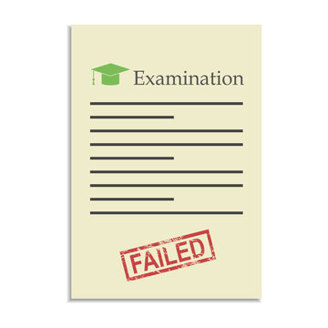 Examination paper with failed stamp
