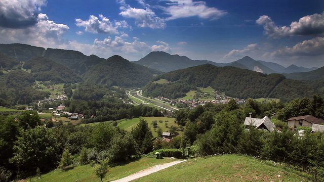 Panoramic shot of the hills near Celje
