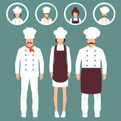 vector cooking illustration, cartoon cook icons,