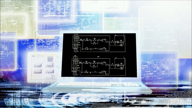 Industrial engineering computer designing.Animation