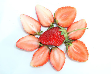 Strawberry on white background