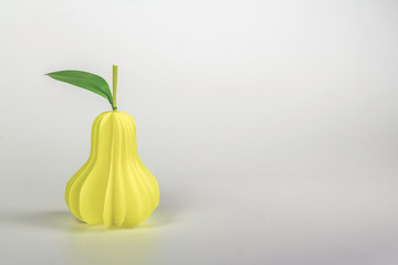 isolated paper fruit -  yellow pear