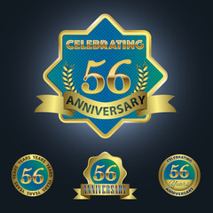 Celebrating 56 Years Anniversary - Blue seal with golden ribbon