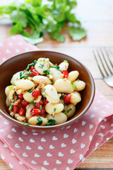 salad with white beans and pomegranate
