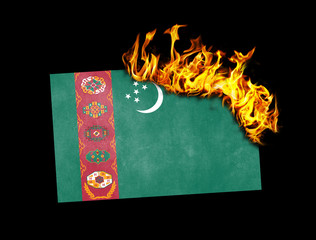 Flag burning - Turkmenistan