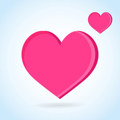 Vector hearts on blue background