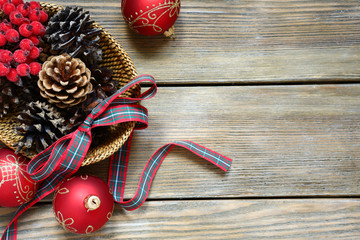 Christmas decoration with ribbon