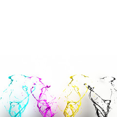 CMYK colours splashing around