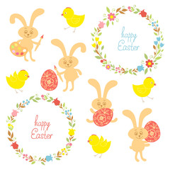 set for Easter with Easter items