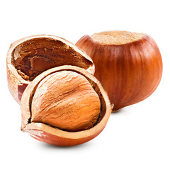 Hazelnuts isolated
