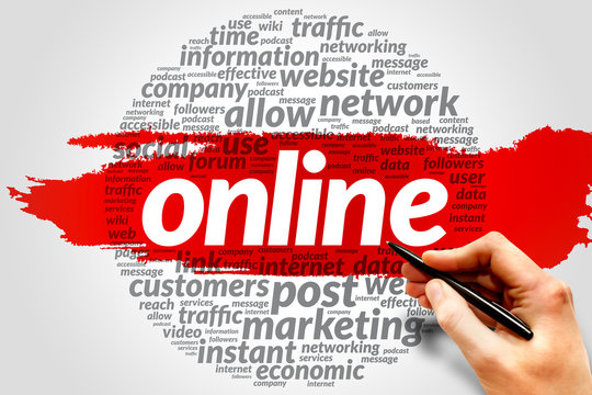 ONLINE word cloud, business concept