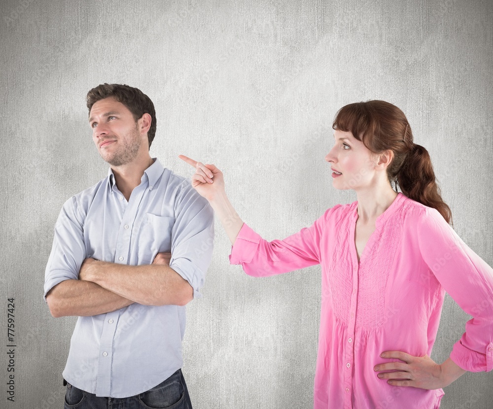 Poster composite image of woman arguing with uncaring man