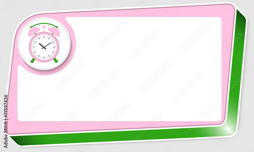 Poster abstract box for text and alarm clock