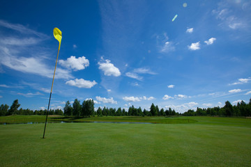 Obraz premium Golf field active leisure flag