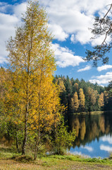 Beautiful autumn landscape with Lake
