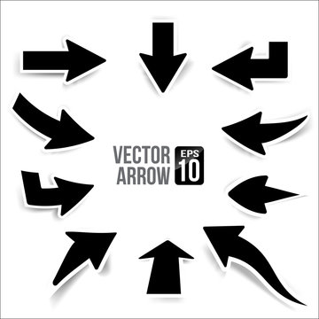 Arrow Symbol With Drop Shadow 001