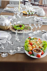 table setting with snacks