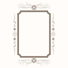 Blank floral design decorated frame.