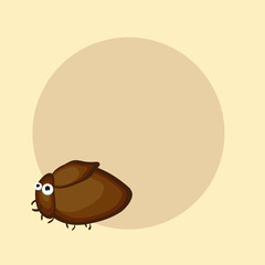 Cartoon of a bed bug with blank frame.