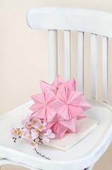 Kusudama on a white chair