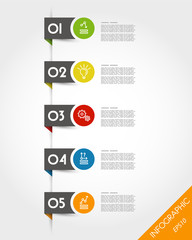 colorful stickers with circles and number