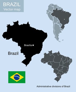 Brazil vector map