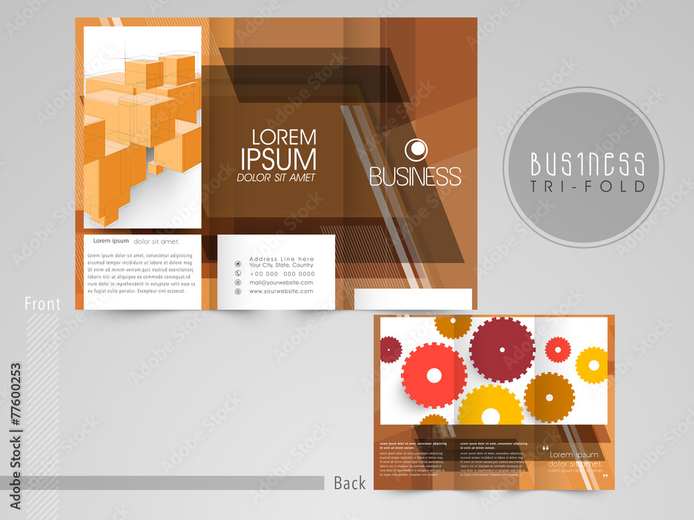 Canvas Prints Professional tri-fold brochure, catalog and flyer template.